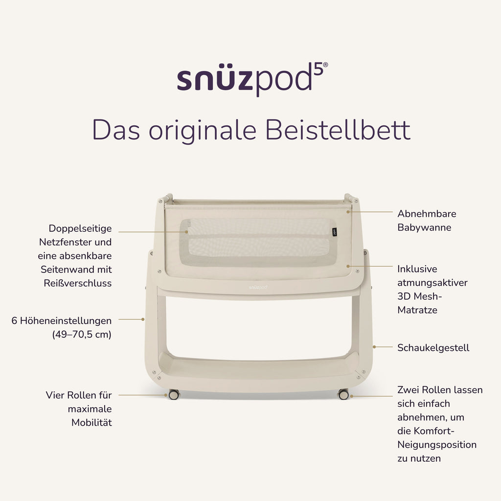SnüzPod5 Beistellbett - Cashmere