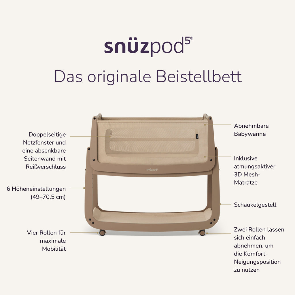 SnüzPod5 Beistellbett - Mocha