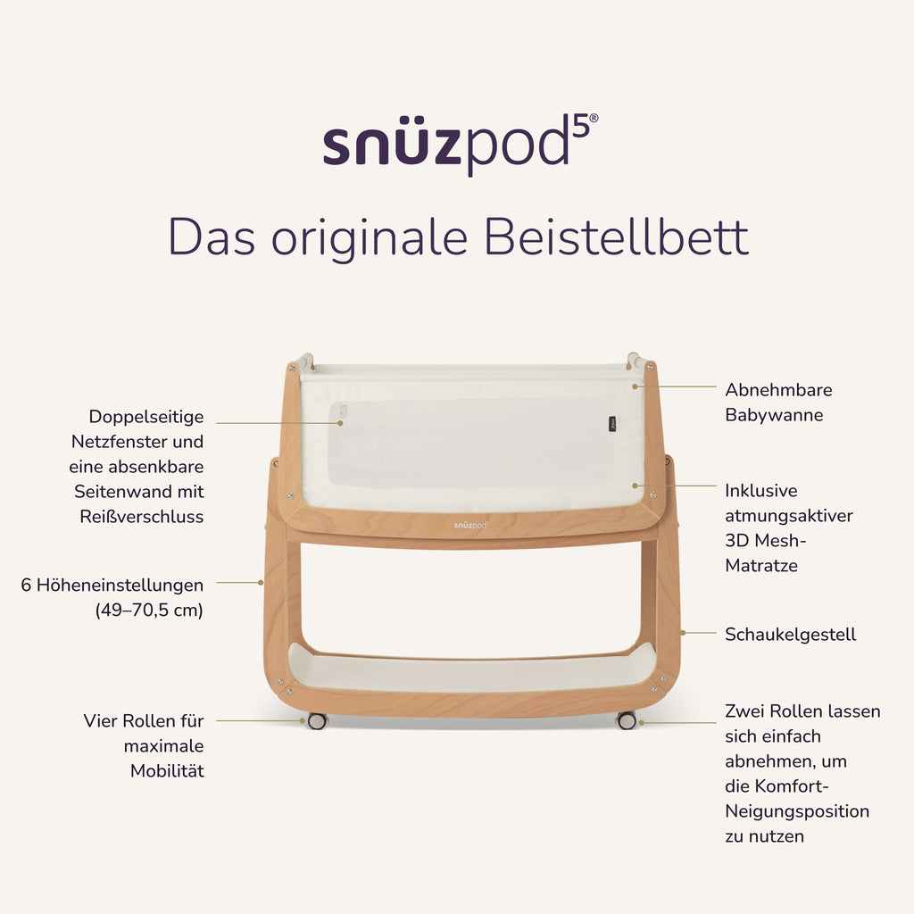 SnüzPod5 Beistellbett - Natural