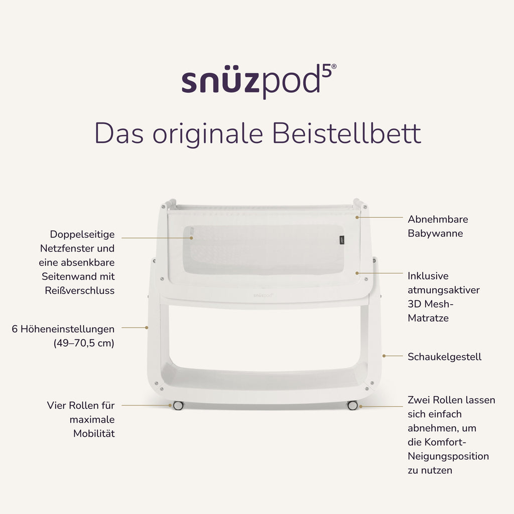 SnüzPod5 Beistellbett - White