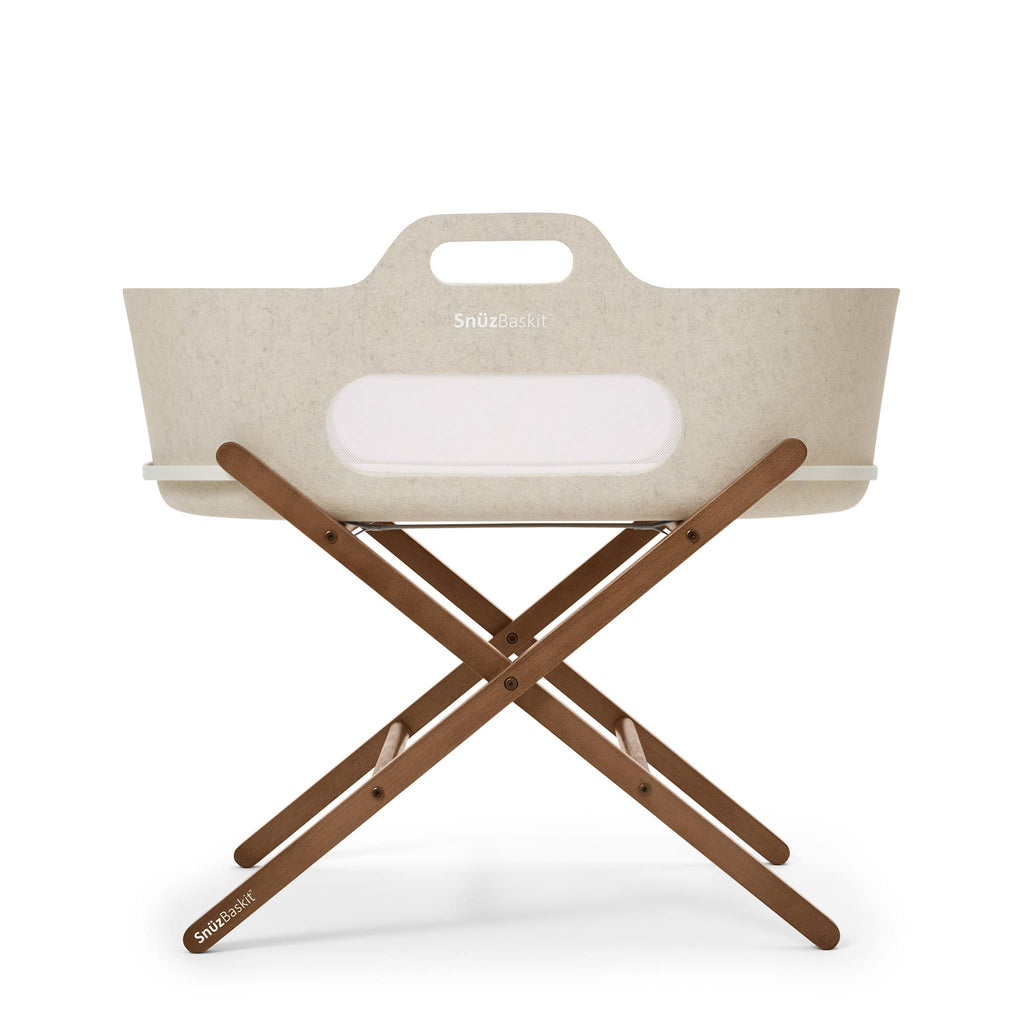 SnüzBaskit Barley Moseskorb & Walnut Ständer Set