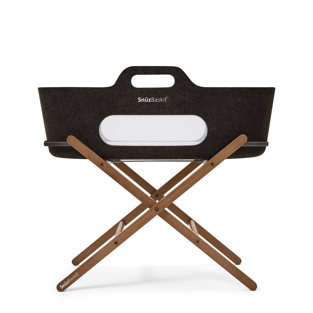 SnüzBaskit Graphite Moseskorb & Walnut Ständer Set