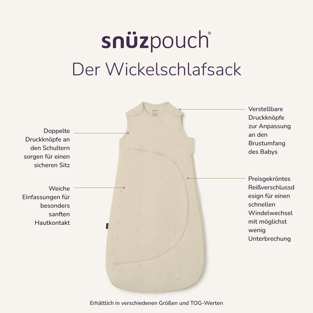 SnüzPouch Babyschlafsack 0-6 Monate 2,5 Tog - Cashmere Cross