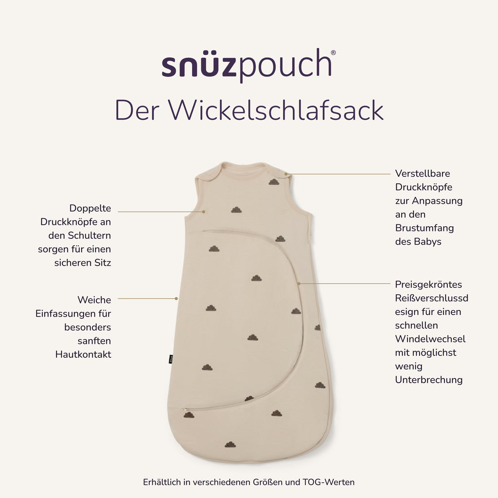 SnüzPouch Babyschlafsack 6-18 Monate 2,5 Tog - Sand Cloud