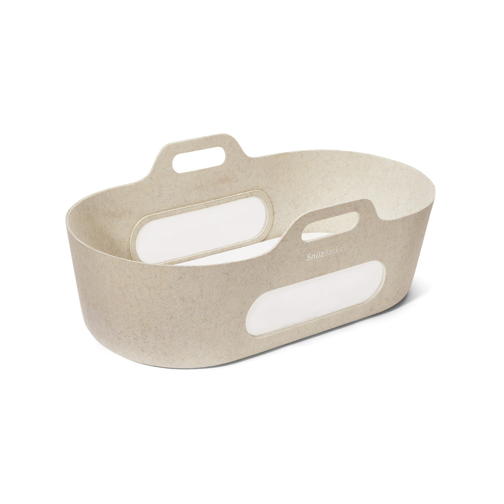 SnüzBaskit Barley Moseskorb & Walnut Ständer Set