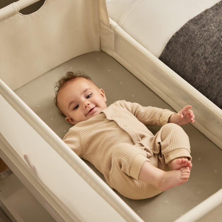 Snüz Beistellbett 2er-Pack Spannbettlaken - Sage / Cross