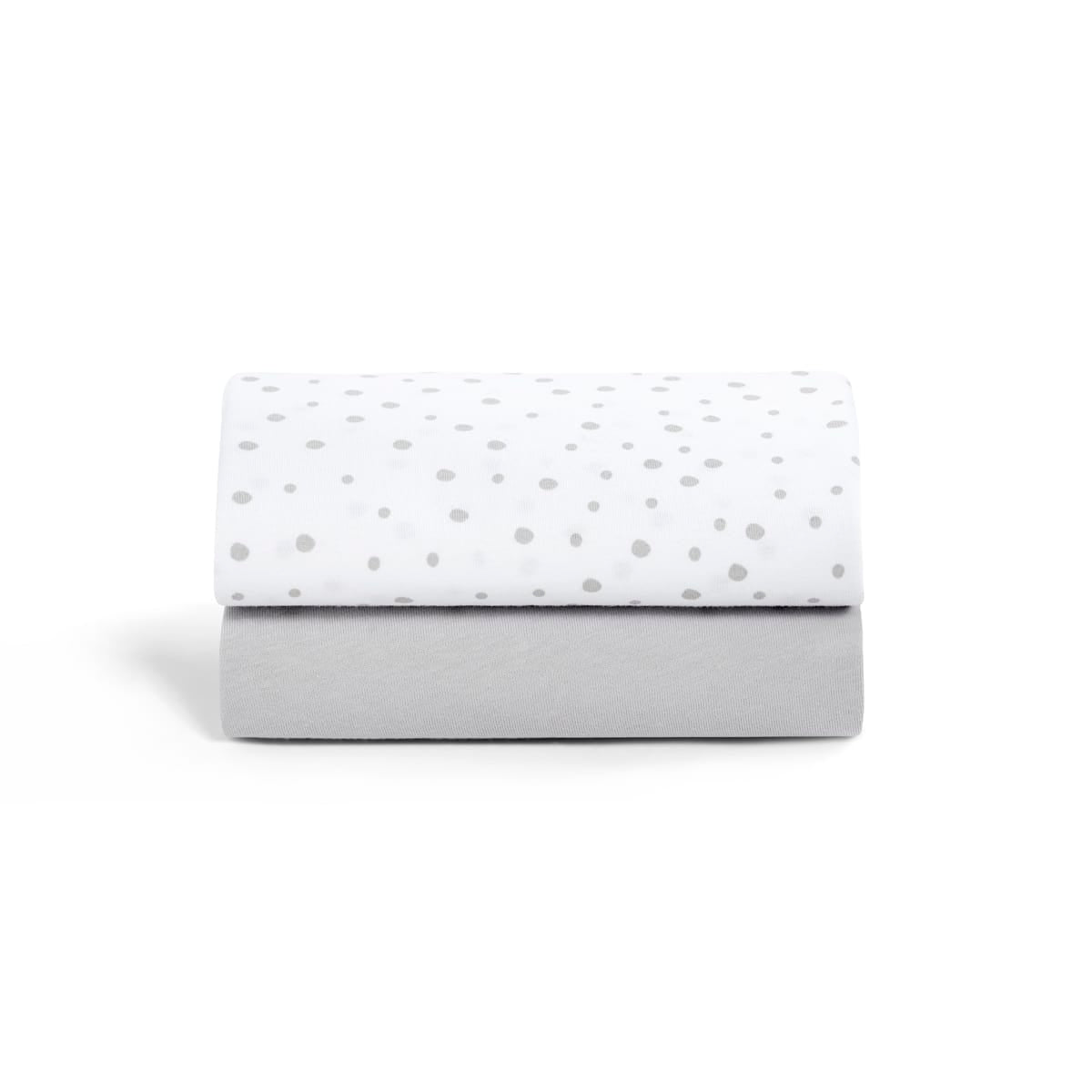 Snuz Cot Bedding Cot & Cot Bed 2 Pack Fitted Sheet – Grey Spot