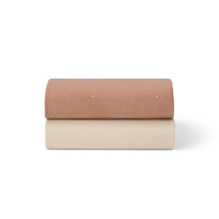 Moses Basket 2 Pack Fitted Sheets - Blush / Dot