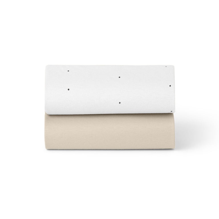 Crib 2 Pack Fitted Sheets - White / Dot