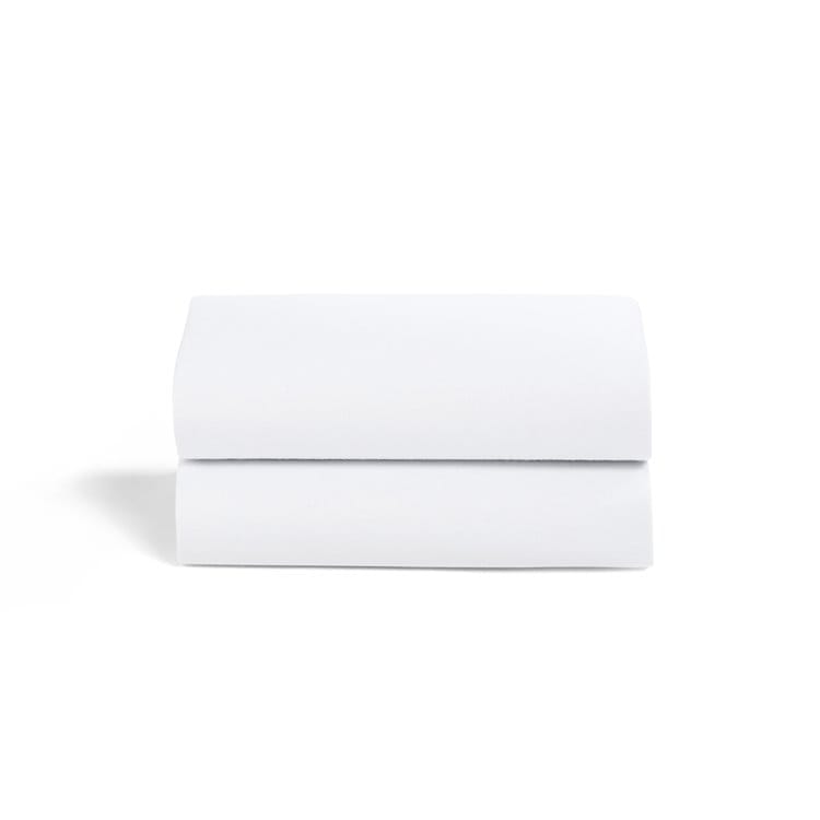 Moses Basket 2 Pack Fitted Sheets – White